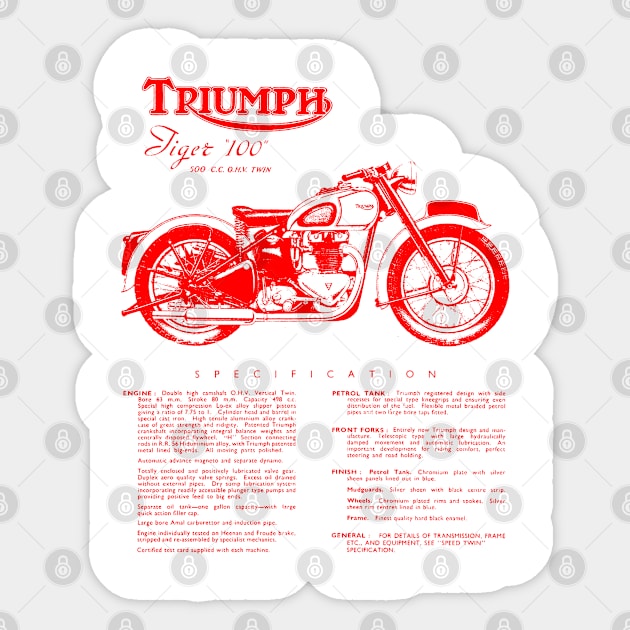 Moto Triumph poster tiger 100 Sticker by ploxd